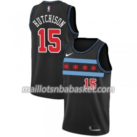 Maillot Homme Chicago Bulls Chandler Hutchison 15 2018-19 Nike City Edition Noir Swingman